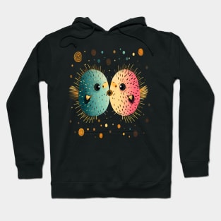 Puffer Fish Couple Valentine Hoodie